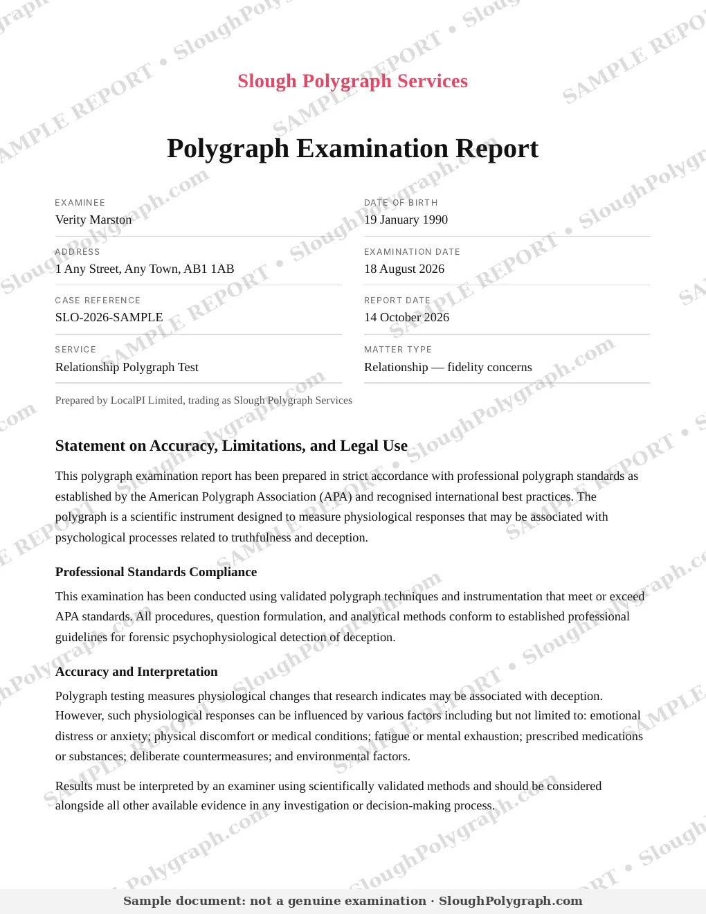 report page 1 (sample, watermarked)
